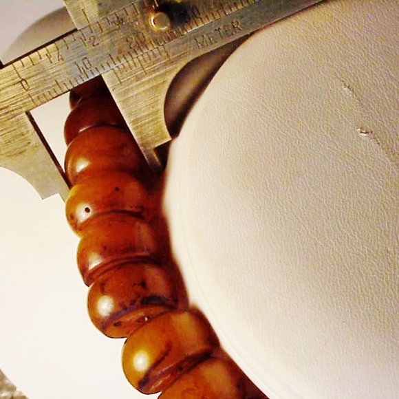 DOUBLE STRAND OF COPAL AMBER BEADS - Picture 2 of 2